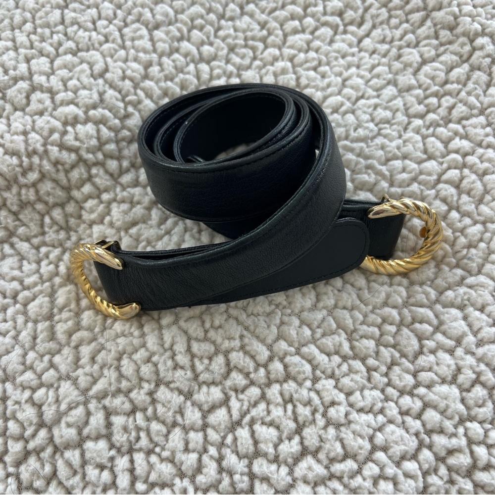 Raina Leather Gold Buckle Adjustable Belt